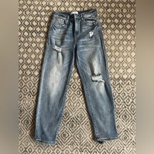 Risen boyfriend jeans, size 28. Like new! 
Medium blue wash, distressed